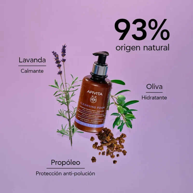 Apivita Espuma Limpiadora de Rostro y Ojos x200ml