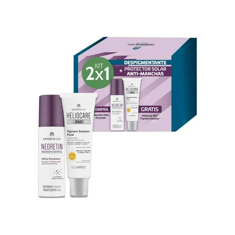 KIT Neoretin Discrom Ultra Emulsión x 30ml Gratis Heliocare 360° Pigmgent Solution x 50ml